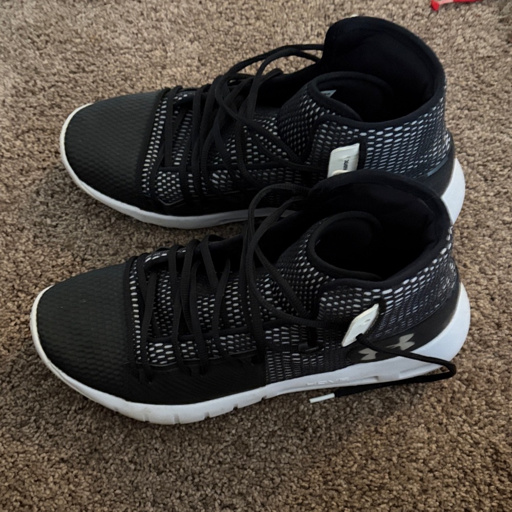 Under Armour Black and White Athletic High-Top Sneakers